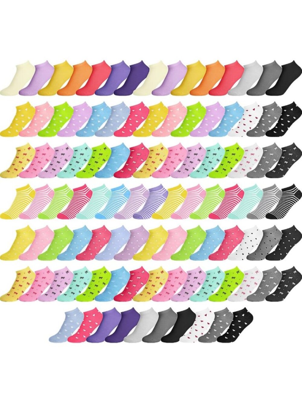 Bulk 100 Pairs No Show Ankle Socks for Women - Comfortable & Stylish Footwear